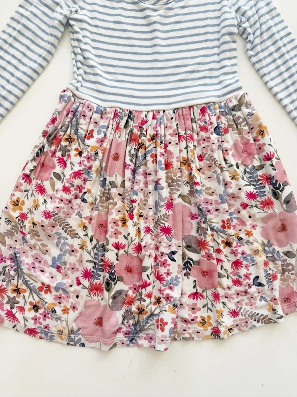 Little Sleepies Play Floral Striped Dress Size 4T